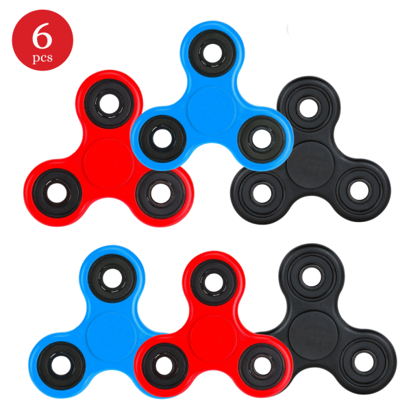 Een blauwe fidgetspinner met glimmende details