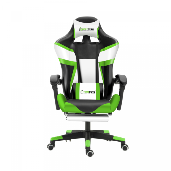 Een comfortabele gamingstoel in een opvallende groene kleur voor urenlang gamen in stijl.