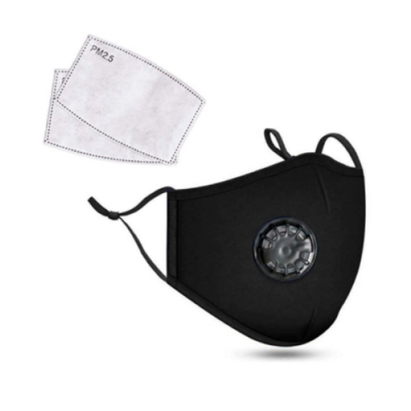 Zwart katoenen masker voor bescherming en stijlvolle uitstraling